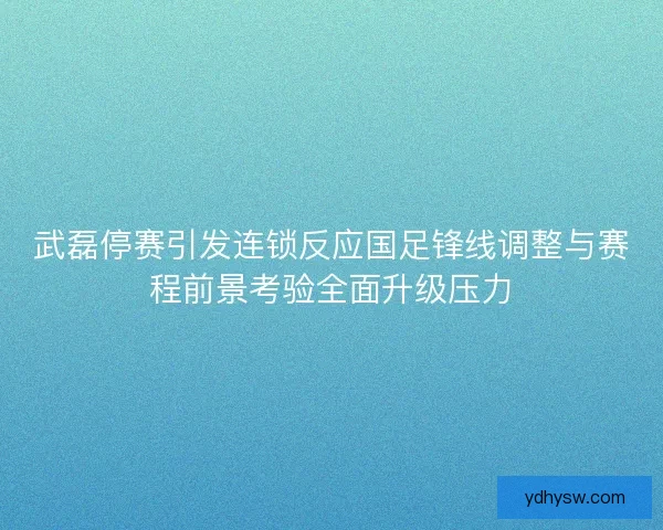 武磊停赛引发连锁反应国足锋线调整与赛程前景考验全面升级压力